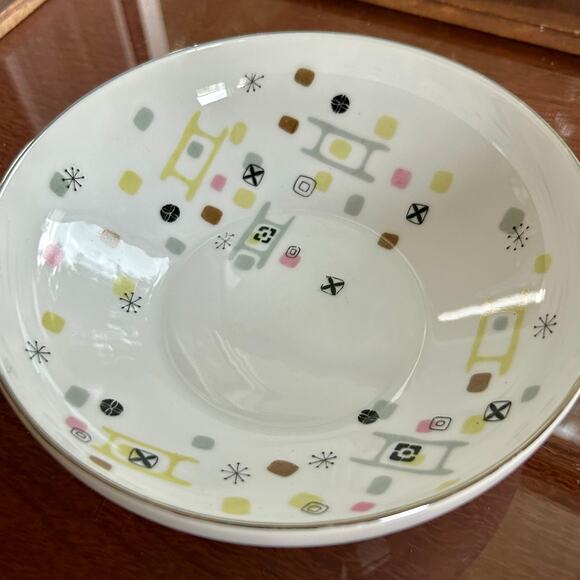 Vintage ACI Fine China Frolic Atomic Cereal Bowl Mid-Century Modern - Picture 9 of 14